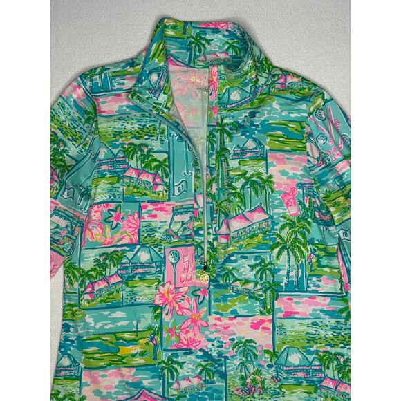 Lilly Pulitzer Claudia UPF 50+ fabric, High Tide Navy Honda print dress large - Picture 12 of 15